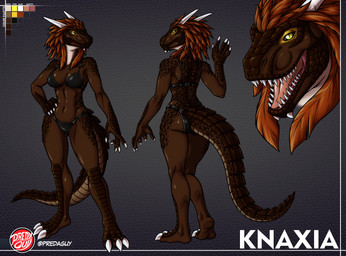 abs big_breasts bikini bikini_bottom bikini_top bottomwear breasts brown_body butt chin_spikes claws clothing color_swatch countershade_neck countershade_tail countershading crocodile_tail facial_spikes fangs feather_hair feathers female finger_claws furgonomic_bottomwear furgonomics glistening glistening_butt hair hand_on_hip horn multiple_poses navel non-mammal_breasts non-mammal_navel open_mouth open_smile plantigrade pose pseudo_hair red_hair scut_tail scuted_arms scuted_feet scuted_hands scuted_legs scuted_tail scutes short_tail smile solo spikes spikes_(anatomy) swimwear tail teeth thick_tail thick_thighs toe_claws toned_female two-piece_swimsuit wide_hips yellow_eyes predaguy microsoft the_elder_scrolls knaxia_(knaxia) argonian scalie hi_res model_sheet