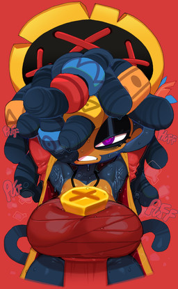anthro bodily_fluids breath clothed clothing dreadlocks female female_anthro female_focus hair hair_over_eye looking_at_viewer panting pirate purple_eyes red_background simple_background solo sweat text goatboydraws bloons_tower_defense ninja_kiwi dread_pirate_brickell haplorhine mammal monkey primate english_text hi_res