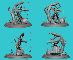 bard bowed_string_instrument cloak clothing ear_piercing ear_ring female leaf moon musical_instrument not_furry piercing plant ring_piercing rock simple_background solo string_instrument tree violin wide_hips sk8th goblin humanoid 3d_(artwork) digital_media_(artwork) zbrush_(artwork)