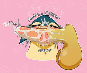 after_orgasm afterglow ambiguous_gender anthro balls begging_for_more blush bodily_fluids cum cum_drip cum_on_face cum_on_own_penis cum_on_penis cum_on_self cum_on_tongue dialogue disembodied_penis dripping duo eyes_closed fellatio genital_fluids genitals humanoid_genitalia humanoid_penis licking licking_cum male male/ambiguous male_penetrating onomatopoeia oral pattern_background penetration penile penis penis_lick pink_background sex simple_background sound_effects text tongue tongue_around_penis yellow_balls gowiththephlo nintendo pokemon generation_2_pokemon pokemon_(species) typhlosion english_text