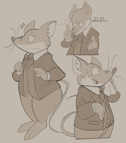 anthro bottomwear clothing dialogue eyewear glasses male pants shirt simple_background solo standing text topwear astralkettei geronimo_stilton_(series) geronimo_stilton mammal mouse murid murine rodent 2026 english_text hi_res