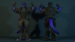 anthro blue_body clothed clothing flexing flexing_bicep flexing_both_biceps looking_at_viewer male muscular simple_background smile solo tail dergdrister mythology drister_(dergdrister) dragon mythological_creature mythological_scalie scalie 3d_(artwork) digital_media_(artwork) hi_res model_sheet