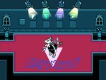 anthro butt detailed_background eyelashes female half-closed_eyes holding_mace holding_object holding_weapon looking_at_viewer machine narrowed_eyes rear_view shaking_butt solo standing tail weapon lepixius deltarune undertale_(series) tasque_manager android darkner felid mammal robot 2025 4:3 animated digital_media_(artwork) pixel_(artwork) pixel_animation short_playtime