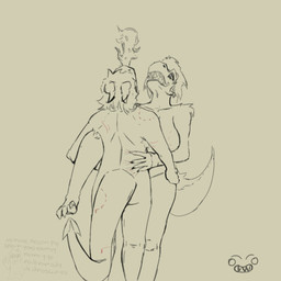 anthro bite_mark duo female fire male on_one_leg orgasm sex standing standing_sex arekuzzz_(artist) mythology areku-(arekuzzz) wendy_(tarso) dinosaur dragon mythological_creature mythological_scalie prehistoric_species reptile scalie 1:1 hi_res
