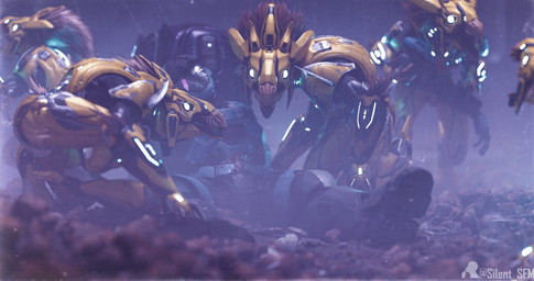 anthro digitigrade feathered_headdress female fog full_armor glowing glowing_eyes group headdress looking_at_viewer sharp_teeth teeth white_eyes silent_sfm halo_(series) halo_infinite microsoft xbox_game_studios alien human kig-yar mammal ruuhtian scalie spartan_(halo) 256:135 3d_(artwork) 4k absurd_res colored digital_media_(artwork) hi_res