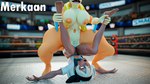 anthro areola big_breasts bodily_fluids breasts clothed clothing duo female female/female genital_fluids genitals gym_leader hair interspecies nipples nude open_mouth orange_areola orange_nipples pokephilia pussy sex smile merkaan nintendo pokemon bea_(pokemon) floatzel generation_4_pokemon human mammal pokemon_(species) 3d_(artwork) blender_(artwork) digital_media_(artwork) hi_res