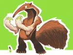 ambiguous_gender anteater anthro biped breath claws finger_claws giant_anteater green_claws keaze long_snout makeup mammal nails nude paint painting_claws panting pilosan simple_background snout solo toe_claws xenarthran