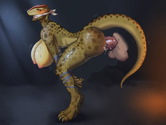 4_toes anthro arched_back balls barefoot bdsm bent_over big_breasts big_butt blush bodily_fluids bondage bound breast_sway breasts breath brown_body brown_scales bubble_butt butt cleave_gag cloth_gag cum cum_in_vagina cum_inside digitigrade disembodied_penis dominant dominant_anthro dominant_male duo feet female furry_balls gag genital_fluids genitals green_body green_scales hands_tied helpless huge_breasts light light_beam lizard_tail looking_at_another looking_back male male/female motion_lines nipples offscreen_character offscreen_male panting penetration penile_spines penis pink_nipples prisoner raised_tail scales submissive submissive_anthro submissive_female sweat tail thick_thighs toes vaginal vaginal_fluids vaginal_fluids_on_penis vaginal_penetration tentakus microsoft the_elder_scrolls tasha_the_argonian argonian felid khajiit mammal scalie hi_res story story_in_description