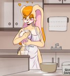 5_fingers anthro apron areola areola_slip bodily_fluids breast_squish breasts clothing exposed_breasts female fingers flour fur hand_on_breast holding_breast kitchen lactating long_ears mature_female milk nipples solo squeezing squish sugar sweat wardrobe_malfunction flyingtrace sega sonic_the_hedgehog_(series) vanilla_the_rabbit lagomorph leporid mammal rabbit 2022 digital_media_(artwork) hi_res