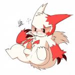 animal_genitalia anus balls blush bodily_fluids choreuny claws cum cum_on_self ejaculation erection generation_3_pokemon genital_fluids genitals hands-free hi_res male nintendo orgasm penis pokemon pokemon_(species) solo spread_legs spreading zangoose