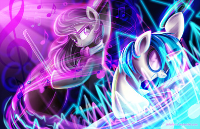 bow_(stringed_instrument) bowed_string_instrument cello duo female horn musical_instrument record string_instrument jadedjynx friendship_is_magic hasbro my_little_pony mythology octavia_(mlp) vinyl_scratch_(mlp) earth_pony equid equine horse mammal mythological_creature mythological_equine pony unicorn 2015 hi_res