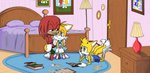 anthro bottomwear boxers_(clothing) clothed clothing crossdressing family footwear group husband legwear male male/male pajamas sailor shorts skirt sleepwear socks stockings underwear uniform wife kitsune2000 archie_comics sega sonic_the_hedgehog_(archie) sonic_the_hedgehog_(comics) sonic_the_hedgehog_(series) knuckles_the_echidna miles_prower skye_prower canid canine echidna fox mammal monotreme hi_res father_(lore) parent_(lore) son_(lore)