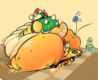 age_difference anthro belly big_belly big_butt blue_clothing blue_overalls blue_shell blue_shell_(mario) butt clothed clothed_human clothed_male clothing driving driving_kart eyebrows fingers fully_clothed fully_clothed_human fully_clothed_male green_clothing green_hat green_headwear green_shirt green_topwear group hat headgear headwear huge_belly king larger_anthro larger_male male male_anthro male_human multicolored_body obese obese_anthro obese_male older_anthro older_human older_male overalls overweight overweight_anthro overweight_male prince royalty scales shell shirt sitting size_difference smaller_anthro smaller_human smaller_male spiked_shell spikes spikes_(anatomy) tan_body tan_skin topwear trio yellow_body yellow_scales young younger_anthro younger_male boot_(artist) mario_bros mario_kart nintendo bowser bowser_jr. luigi human koopa mammal scalie 2014 digital_media_(artwork) father_(lore) father_and_child_(lore) father_and_son_(lore) parent_(lore) parent_and_child_(lore) parent_and_son_(lore) son_(lore)