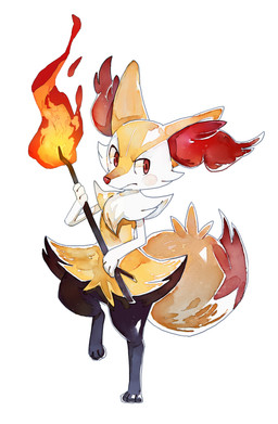 ambiguous_anthro ambiguous_gender anthro biped blush closed_frown digitigrade dipstick_tail elemental_manipulation fire fire_manipulation fluffy fluffy_tail front_view frown holding_object holding_stick markings mouth_closed on_one_leg simple_background snout solo standing stick tail tail_markings bluekomadori nintendo pokemon braixen canid generation_6_pokemon mammal pokemon_(species) 2014 digital_media_(artwork) digital_painting_(artwork) english_description full-length_portrait hi_res painting_(artwork) portrait watercolor_(artwork)