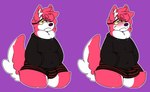 anthro belly big_bulge biped black_clothing blush blush_lines bulge clothed clothing erection erection_under_bottomwear erection_under_clothing eyewear fur glasses hair male multicolored_body multicolored_ears multicolored_fur red_body red_clothing red_ears red_fur red_hair red_tail slightly_chubby solo tail tenting topwear two_tone_body two_tone_ears two_tone_fur two_tone_tail white_body white_ears white_fur white_tail dogfluid iko sammy_(dogfluid) canid canine canis domestic_dog mammal 2016