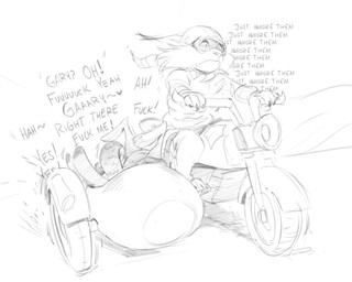 anthro armor dialogue eyewear female goggles group headgear helmet ignoring ignoring_another male male/female motorcycle motorcycle_helmet profanity riding_motorcycle scarf sex sidecar text trio vehicle trashtikko disney zootopia gary_de'snake judy_hopps pawbert_lynxley canada_lynx european_rabbit felid feline lagomorph leporid lynx mammal oryctolagus pit_viper rabbit reptile scalie snake viper 2026 english_text greyscale hi_res monochrome