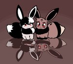 alternate_form ambiguous_gender black_body black_fur brown_body brown_fur duo feral fur smile white_body white_fur yakkotsuki nintendo pokemon sin_garden rose_(labbit) eevee generation_1_pokemon pokemon_(species) hi_res