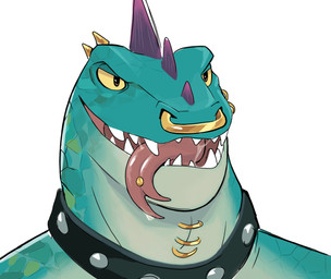 anthro bodily_fluids brown_eyes collar eyebrow_piercing facial_piercing green_body green_scales head_spikes male mouth_piercing neck_piercing nose_piercing nose_ring open_mouth piercing purple_spikes ring_piercing saliva saliva_on_tongue saliva_string scales sharp_teeth simple_background solo spikes spikes_(anatomy) teeth tongue tongue_piercing white_background yellow_sclera chilly_tokage goat_(movie) sony_corporation sony_pictures modo_olachenko komodo_dragon lizard monitor_lizard reptile scalie digital_media_(artwork) headshot_portrait hi_res portrait