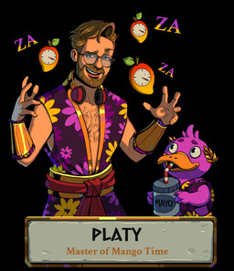 4_fingers 5_fingers anthro arms_bent beak beard belt beverage black_eyes blue_eyes body_hair bracelet brown_beard brown_eyebrows brown_facial_hair brown_hair brown_mustache chest_hair clock clothed clothed_anthro clothed_human clothed_male clothing drinking drinking_mayonnaise drinking_straw duo electronics eyebrows eyewear facial_hair fingers food fruit fur glasses gold_(metal) gold_bracelet gold_jewelry hair headphones headphones_around_neck holding_beverage holding_object jewelry keikogi larger_human larger_male laurel_wreath light looking_at_another looking_at_viewer male male_anthro male_human mango_(fruit) martial_arts_uniform mascot mayonnaise mustache orange_beak plant purple_body purple_eyebrows purple_fur purple_hair purple_keikogi red_belt short_hair size_difference smaller_anthro smaller_male smile smiling_at_another smiling_at_viewer sportswear tan_body tan_skin teeth text text_box spaniel_reyes hades_(game) real_world lil_b_(aplaytpuss) max_gamble human mammal monotreme platypus 2024 colored digital_drawing_(artwork) digital_media_(artwork) english_description english_text hi_res lighting shaded