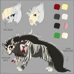 bone female feral side_view skull solo text prettypinkpony hyena mammal striped_hyena 1:1 english_text hi_res model_sheet