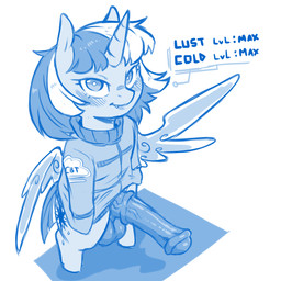 animal_genitalia animal_penis anthro balls clothed clothing cutie_mark equine_genitalia equine_penis genitals gynomorph hair horn intersex jacket penis solo text text_on_clothing text_on_jacket text_on_topwear topwear vein wings cold-blooded-twilight friendship_is_magic hasbro my_little_pony mythology twilight_sparkle_(mlp) equid equine horse mammal mythological_creature mythological_equine pony unicorn 1:1 blue_and_white english_text greyscale hi_res monochrome