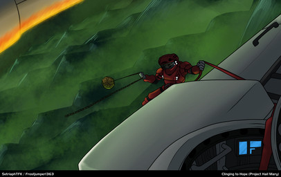 alien_planet ambiguous_gender anthro astronaut chain clothing container dangling holding_chain holding_container holding_cord holding_object mountain_range orbit red_clothing reentry solo spacecraft spacesuit straining vehicle setriaphtfj project_hail_mary ryland_grace_(project_hail_mary) canid canine canis domestic_dog mammal absurd_res hi_res