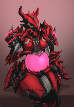 belly big_belly breasts caressing_belly female glowing glowing_belly machine pink_glow pregnant pregnant_female sitting solo thick_thighs thechurroman digital_extremes tencent warframe voruna_(warframe) canid canine canis mammal robot robot_anthro warframe_(species) wolf 2025 digital_drawing_(artwork) digital_media_(artwork) hi_res