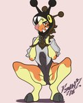 anthro bodysuit clothing female glare skinsuit solo spread_legs spreading tight_clothing fenriz278 nintendo pokemon farigiraf generation_9_pokemon giraffid mammal pokemon_(species) absurd_res hi_res