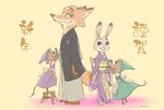 anthro asian_clothing brown_body brown_fur clothed clothing east_asian_clothing female fully_clothed fur furniture grey_body grey_fur group japanese_clothing kimono male orange_body orange_fur servant simple_background smile standing stool motsuko8 disney disney's_cinderella zootopia judy_hopps nick_wilde perla_(cinderella) suzy_(cinderella) canid canine fox lagomorph leporid mammal mouse murid murine rabbit red_fox rodent true_fox 2020 hi_res signature