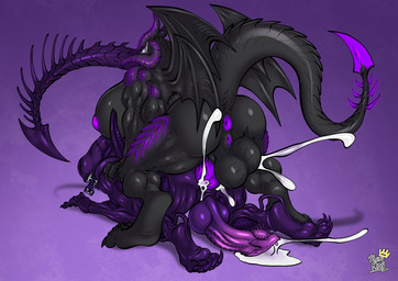 4_arms 4_wings anal anal_penetration anthro anus balls big_breasts big_butt big_penis black_balls black_body blade blade_tail bodily_fluids breasts butt cum cum_drip cum_in_ass cum_inside cum_on_ground cum_splatter cum_string doggystyle dripping ejaculation from_behind_position genital_fluids genitals hands-free herm herm/male herm_penetrating herm_penetrating_male horn intersex intersex/male intersex_penetrating intersex_penetrating_male knot knotted_penis male male_penetrated multi_arm multi_limb multi_wing muscular muscular_herm muscular_intersex muscular_male penetration penile penile_penetration penis penis_in_ass purple_anus purple_body purple_penis purple_vulva rear_view ridged_knotted_penis ridged_penis sex tail tail_blade unusual_anatomy unusual_genitalia unusual_penis vulva weapon_tail wings rhinoking alien_(franchise) corinoch snakehead404 alien demon xenomorph absurd_res hi_res
