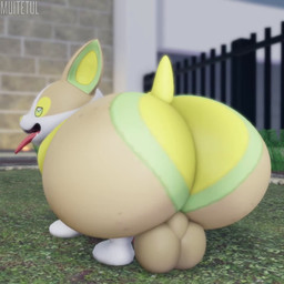 balls big_balls big_butt butt butt_jiggle feet feral genitals half-closed_eyes huge_butt hyper hyper_butt jiggling male male_feral narrowed_eyes shaking_butt short_tail solo tail tongue tongue_out wobble wobbling muitetium nintendo pokemon generation_8_pokemon pokemon_(species) yamper 1:1 2025 3d_(artwork) 3d_animation animated digital_media_(artwork) high_framerate no_sound short_playtime video