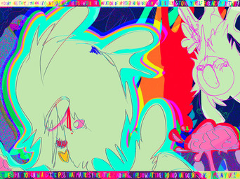 acid_trip alternative_fashion ambiguous_gender brain bright_colors feral glamfur organs rainbow scene_(fashion) scene_haircut solo fr34kpet wynter_(fr34kpet) canid canine canis domestic_dog mammal colorful_theme hi_res