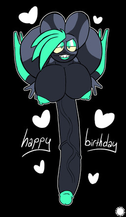 anthro areola bedroom_eyes big_breasts big_butt big_penis black_breasts black_penis boots breasts bubble_butt butt clothing curvy_figure eyelashes fangs femboy footwear fur genitals glans green_areola green_glans green_hair green_nipples grey_body grey_fur gynomorph hair heart_symbol high-angle_view high_heeled_boots high_heels huge_breasts huge_butt huge_hips huge_penis huge_thighs humanoid_genitalia humanoid_penis hyper hyper_genitalia hyper_penis intersex knee_boots knee_highs legwear lips logo looking_at_viewer narrowed_eyes nipples penis seductive shoes solo spherical_breasts teeth text thick_thighs vein veiny_penis wide_hips yellow_sclera thatdawgmurray vin_(freakknight) lagomorph leporid mammal rabbit aliasing artist_logo artist_name digital_media_(artwork) english_text hi_res signature