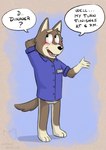 3_toes 4_fingers anthro blush brown_body brown_fur clothing dialogue feet fingers freckles fur male shirt shy smile solo tail text toes topwear adriano_berjillos bluey_(series) alfie_(bluey) canid canine canis dingo mammal tag_(disambiguation) english_text hi_res