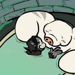anthro bathing bathing_together black_body black_fur duo eyes_closed fur hot_tub male male/male romantic romantic_couple size_difference smile white_body white_fur chesnaughtfan deadlock_(game) valve krill_(deadlock) mo_(deadlock) eulipotyphlan haplorhine mammal mole_(animal) monkey primate 1:1 hi_res
