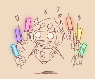 2_horns 4_eyes 6_hands ambiguous_gender anthro armless clothing cute_fangs empty_eyes fangs floating_hands gloves glowstick hair handwear happy heart_symbol holding_glowstick holding_object horn legless multi_eye multi_hand open_mouth open_smile scarf simple_background smile solo tan_background teeth three-quarter_view unusual_anatomy unusual_eye_placement white_eyes 5health kirby:_triple_deluxe kirby_(series) nintendo taranza arachnid arthropod spider spidr 2020 6:5 digital_drawing_(artwork) digital_media_(artwork) full-length_portrait monochrome portrait sketch