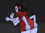 anthro bottomwear butt butt_slap clothed clothing clothing_lift dress female panties skirt skirt_lift slap solo spanking underwear chelodoy undertale undertale_(series) muffet arachnid arthropod spider 2017 2d_animation animated frame_by_frame short_playtime