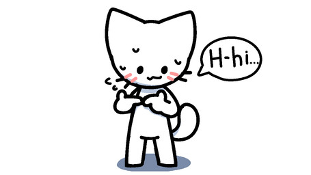 :3 anthro beady_eyes blush blush_lines bodily_fluids dialogue fingers_together fur looking_away male mojimoji pointy_ears prick_ears shy simple_background solo speech_bubble standing sweat sweatdrop tail whiskers white_background white_body white_fur kb545 felid feline mammal 16:9 aliasing cel_shading digital_drawing_(artwork) digital_media_(artwork) full-length_portrait portrait shaded widescreen