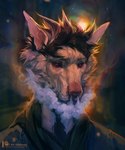 anthro black_hair clothed clothing fur hair male red_eyes solo white_body white_fur fossa666 2022 digital_media_(artwork) hi_res