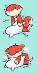 anthro humping male pillow plushie solo young young_anthro young_male krackdown9 candy_(krackdown9) animate_inanimate canid canine fox living_plushie mammal absurd_res hi_res