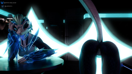 anthro athletic athletic_anthro athletic_female big_butt blue_body blue_eyes butt female fur glowing glowing_body glowing_eyes glowing_fur glowing_horn glowing_markings horn looking_at_viewer markings one_eye_closed portal scales solo tail thick_thighs tongue tongue_out wink winking_at_viewer samtrix warfaremachine_(modeler) cassie_(warfaremachine) scalie 16:9 3d_(artwork) 4k absurd_res digital_media_(artwork) hi_res widescreen