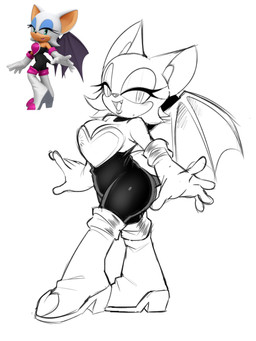 5_fingers anthro bat_wings boots breasts clothed clothed_anthro clothed_female clothing eyelashes fangs female fingers footwear glistening_eyelids gloves handwear high_heeled_boots high_heels lidded_eyes lips membrane_(anatomy) membranous_wings open_mouth open_smile shoes simple_background smile solo teeth white_background wings animation_sensation sega sonic_the_hedgehog_(series) rouge_the_bat bat mammal 2025 digital_media_(artwork) english_description full-length_portrait hi_res portrait reference_image sketch