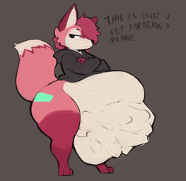 after_vore ambiguous_anthro ambiguous_gender ambiguous_prey annoyed_pred anthro anthro_pred arms_bent belly belly_overhang big_belly big_butt big_tail biped black_clothing black_hoodie black_nose black_text black_topwear bloated bone bone_imprints bones_in_stomach bottom_heavy bottomless bottomless_ambiguous bottomless_anthro bottomless_male butt cheek_tuft closed_frown clothed clothed_ambiguous clothed_anthro clothing countershade_face countershade_fur countershade_torso countershading crossed_arms death dialogue digitigrade dipstick_tail ears_up facial_tuft fatal_vore fluffy fluffy_tail frown frowning_at_viewer fully_inside fur hair half-closed_eyes hood_down hoodie hoodie_only huge_belly huge_butt huge_hips huge_thighs long_sleeves looking_at_viewer male markings monotone_background monotone_belly monotone_clothing monotone_hair monotone_hoodie monotone_topwear mouth_closed narrowed_eyes pink_body pink_ears pink_fur pink_hair pink_legs pink_tail pink_tuft pointy_ears pose prick_ears same_size_vore short_hair side_view simple_background skull skull_imprint solo standing straight_legs tail tail_markings talking_to_another talking_to_prey tan_belly tan_body tan_countershading tan_fur tan_inner_ear tan_tail_tip text thick_thighs topwear topwear_only tuft unimpressed unseen_prey vore wide_hips tcsrjx canid canine fox mammal 2025 character_request compression_artifacts digital_drawing_(artwork) digital_media_(artwork) english_description english_text full-length_portrait portrait