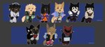 anthro bandage bandage_on_face bandaged_hand black_body black_eyes black_fur blue_eyes boots boxing_shorts braided_hair brown_body brown_fur chibi clothed clothing collared_shirt crop_top dipstick_tail dress_pants dress_shirt female fingerless_gloves flared_pants footwear fur gear german_flag gloves green_eyes grey_body grey_fur group hair halo handwear jacket leg_warmers legwear letterman_jacket magic_user male markings melee_weapon motorcycle_helmet musical_symbol necktie open_clothing open_topwear open_vest ponytail prosthetic prosthetic_arm prosthetic_limb purple_eyes red_eyes scabbard shirt shoes sign slit_dress sword sword_on_back symbol tail tail_markings tan_body tan_fur topwear vest weapon yellow_body yellow_fur cerberussenn alois_wulfe_(cerberussenn) brian_fischer_(cerberussenn) chloe_katsoros_(cerberussenn) eline_souza_(cerberussenn) herschel_anhaus_(cerberussenn) leon_sweeto_(cerberussenn) luan_sweeto_(cerberussenn) nerve_(cerberussenn) ryu_wu-kii_(cerberussenn) vantablack_(cerberussenn) animal_humanoid bear belgian_shepherd bird_dog black_bear canid canid_humanoid canine canine_humanoid canis domestic_dog fennec_fox fox golden_retriever gulonine herding_dog humanoid hunting_dog kangaroo macropod mammal mammal_humanoid marsupial mixed_breed mustelid musteline nordic_sled_dog pastoral_dog retriever samoyed shadow_creature sheepdog spitz true_fox ursine wolf wolf_humanoid wolverine absurd_res hi_res signature