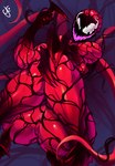 big_breasts big_butt breasts butt claws crossgender empty_eyes fangs female genitals muscular muscular_female not_furry nude open_mouth open_smile pussy red_body simple_background smile solo teeth thick_thighs white_eyes dustyjcircus marvel carnage_(marvel) alien alien_humanoid humanoid monster symbiote absurd_res hi_res