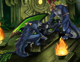 anal anal_penetration anthro anthro_on_feral bestiality bracelet feral group jewelry male male/male male_on_feral male_penetrated male_penetrating male_penetrating_feral male_penetrating_male penetration sex trio charliemcarthy dreamworks european_mythology how_to_train_your_dragon mythology dragon fury_(httyd) kroxigor mythological_creature mythological_scalie night_fury scalie western_dragon hi_res