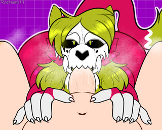 5_fingers anthro black_sclera bodily_fluids bone breasts claws dipstick_tail duo erection fangs fellatio female female_anthro finger_claws fingers first_person_view fur genitals green_eyes green_hair green_inner_ear green_tail_tip hair hand_on_belly interspecies light long_hair male male_human markings mostly_offscreen_character multicolored_tail musk musky_penis navel nude_human nude_male oral oral_penetration outline penetration penile penis pink_body pink_fur pink_tail purple_background saliva saliva_on_penis sex simple_background skull skull_head tail tail_markings tan_body tan_skin teeth text vein veiny_penis white_claws white_outline ractoons skull_cat_(luis250r) felid feline human mammal 2024 5:4 artist_name colored digital_drawing_(artwork) digital_media_(artwork) english_description hi_res lighting shaded