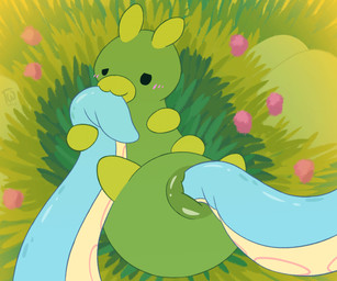 ambiguous_gender anal antennae_(anatomy) anus bestiality blush duo feral feral_penetrated grass green_body interspecies looking_at_viewer lying nibbling on_back outside penetration plant puffy_anus sex tentacle_sex tentacles typicalwalker bits_and_bops arthropod cephalopod coleoid flow_worms_(bits_and_bops) insect marine mollusk octopodiform octopus 2d_animation 6:5 animated frame_by_frame hi_res