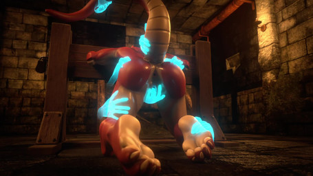 4_fingers 4_toes abs anthro anus ass_up barefoot basement bdsm bondage bound breasts brown_body butt butt_grab captured claws countershade_feet countershading disembodied_hand dungeon fantasy feet female finger_claws fingers foot_fetish furniture genitals ghost_hand grabbing_from_behind hand_on_butt kneeling leg_grab multicolored_body muscular muscular_anthro muscular_arms muscular_female muscular_thighs non-mammal_vulva nude nude_female plantigrade pose prisoner pupils red_body restraints soles solo stocks stone_floor stone_wall tail tail_grab thigh_grab toe_claws toes two_tone_body vulva wall_(structure) wood wood_furniture hobkobbo mythology dahlia_(hobkobbo) dragon mythological_creature mythological_scalie reptile scalie 16:9 3d_(artwork) animated digital_media_(artwork) hi_res no_sound short_playtime video widescreen