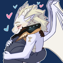 6_eyes anthro clothing duo female hug male multi_eye wings ghastlyfish mythology mitch_(theroboticdragon) dragon mantled_beast mythological_creature mythological_scalie scalie 1:1 absurd_res alpha_channel hi_res
